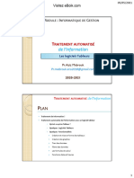 Traitement Automatise de Linformation Logiciels Tableurs