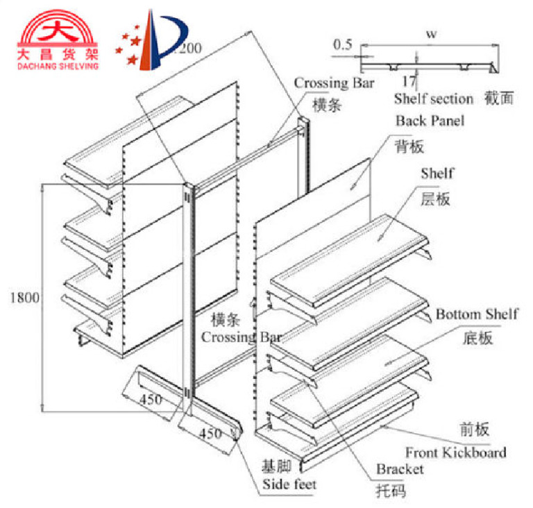 Heavy Duty Gondola Shelving Racks For Supermarket Retail PDF