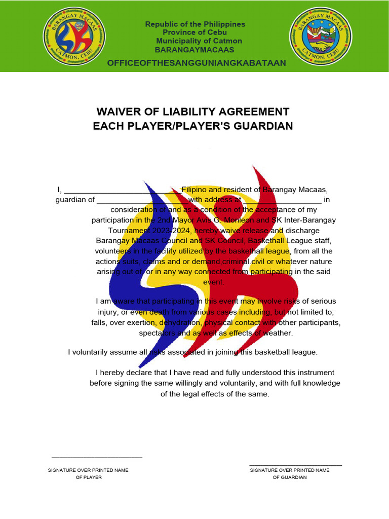 Waiver Form PDF
