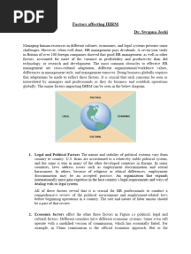 Factors Affecting IHRM