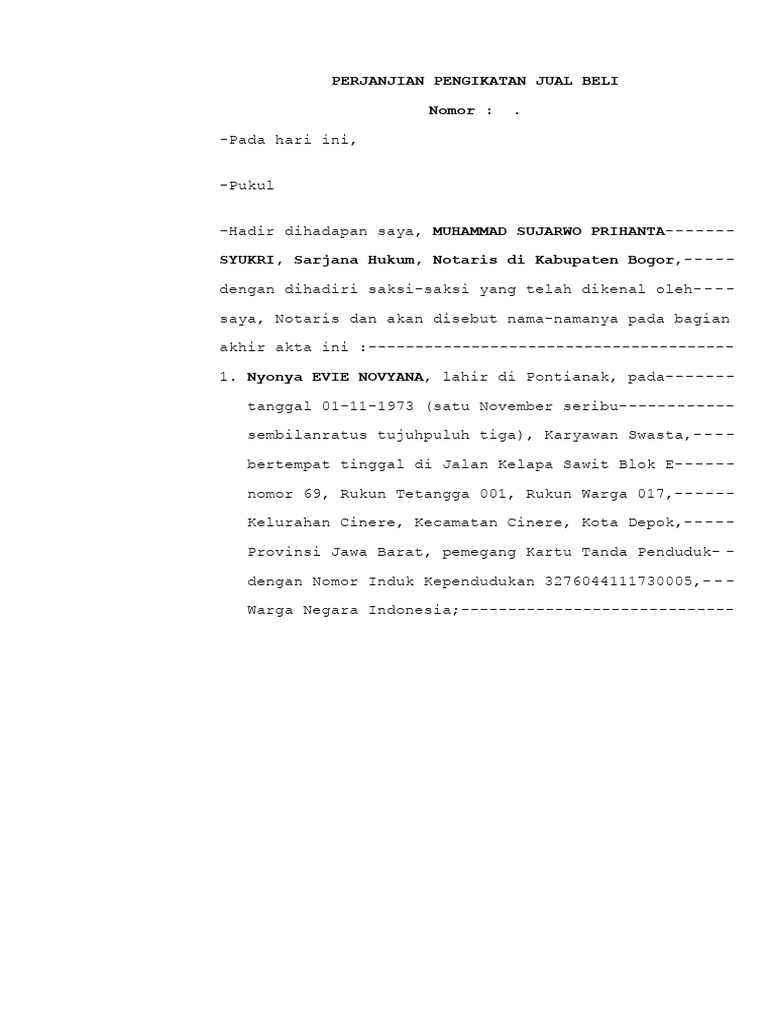 Contoh PPJB | PDF