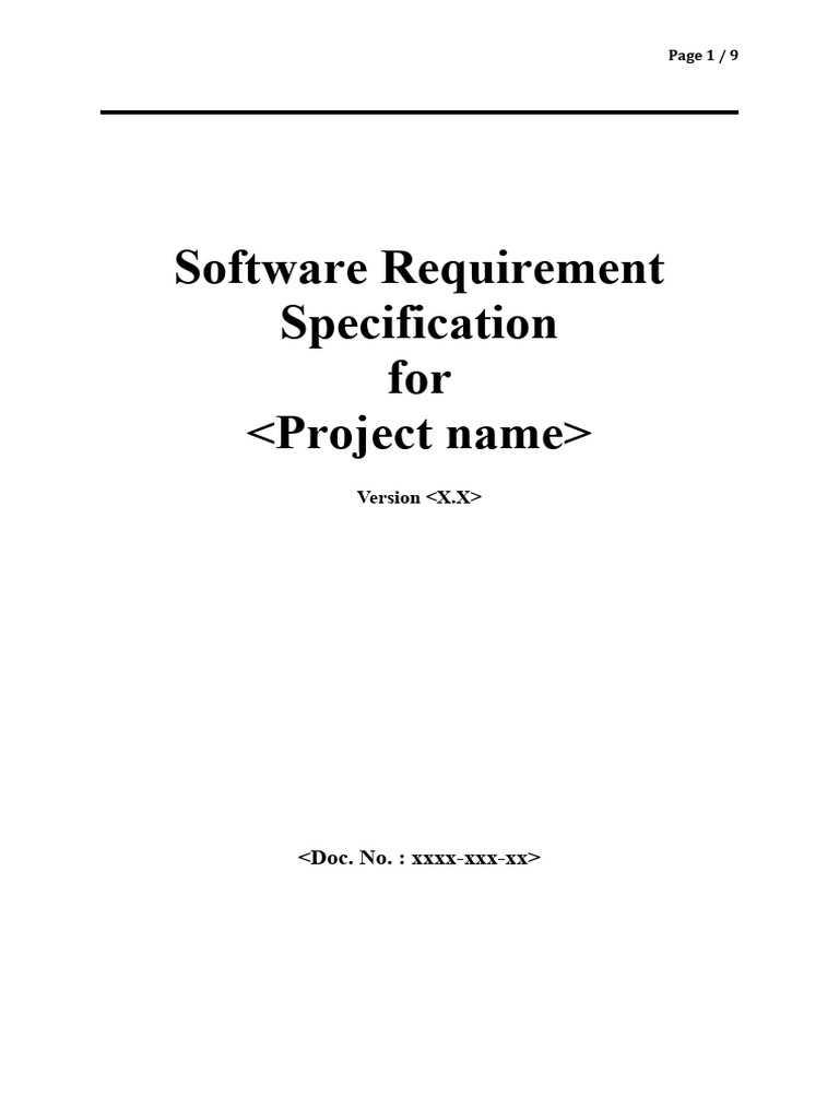 IEC62304 Template Software Requirements Specifications V1 1 | PDF