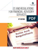 Rules and Regulations For Financial Advisory Services: Nurturing Asia's Best