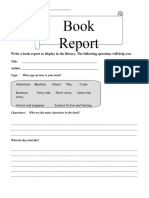 Book Report Reading Comprehension Exercises - 21494
