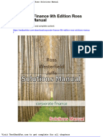 Full Download Corporate Finance 9th Edition Ross Solutions Manual