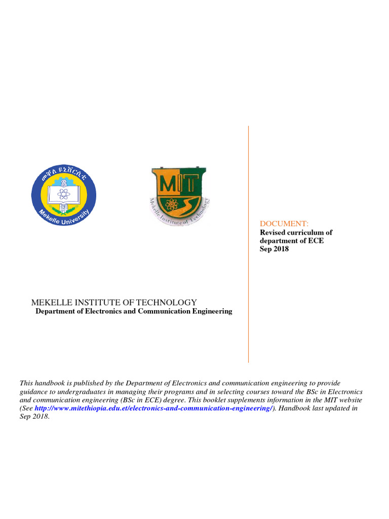 Revised ECE Curriculum Handbook 2018 | PDF | Engineering | Engineer