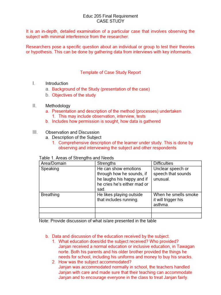 Case Study Template 2023 | PDF