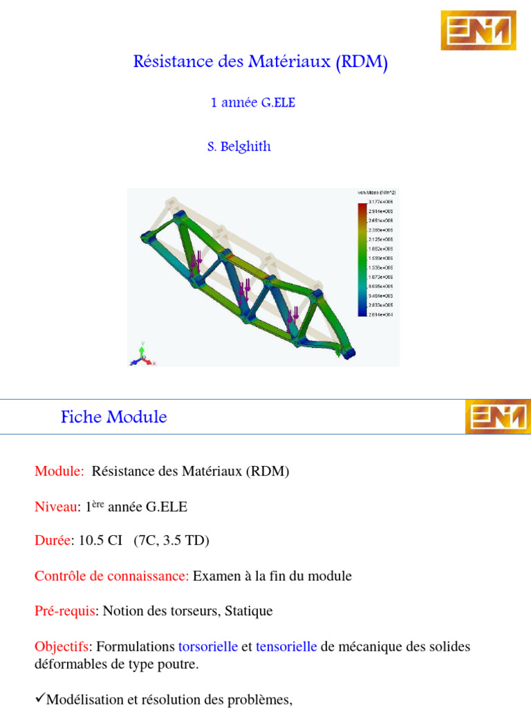 Cours RDM ELEC 2023complet | PDF | Résistance des matériaux | Flexion ...