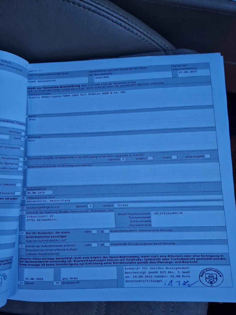 Gewerbeschein (1) | PDF