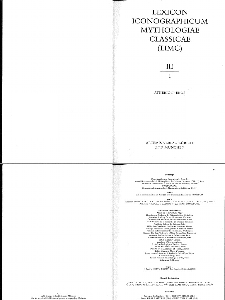 LIMC III-1 Atherion-Eros | PDF