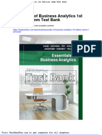 Full Download Essentials of Business Analytics 1st Edition Camm Test Bank