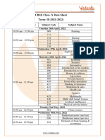 CBSE Class 10 Date Sheet (Time Table) 2023-24 - Free PDF Download