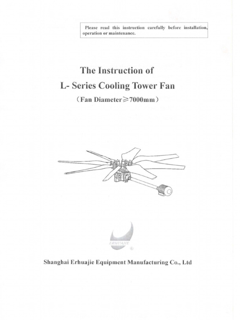 The Instruction of L-Series Cooling Tower Fan: Diameter 7000mm) | PDF ...