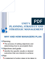 Unit V Types of Planning and Strategic Planning Process