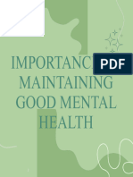 Importance of Maintaining Good Mental Health
