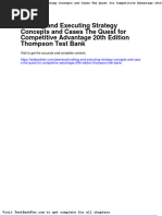 Full Download Crafting and Executing Strategy Concepts and Cases The Quest For Competitive Advantage 20th Edition Thompson Test Bank