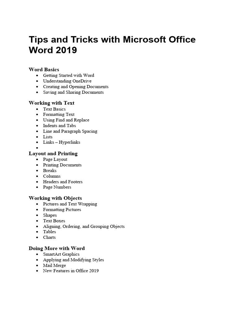 Tips and Tricks with Microsoft office 2019 | PDF | Microsoft Excel