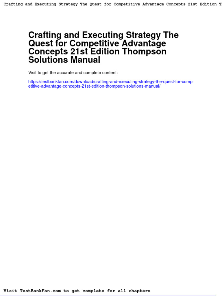 Full Download Crafting and Executing Strategy The Quest For Competitive ...