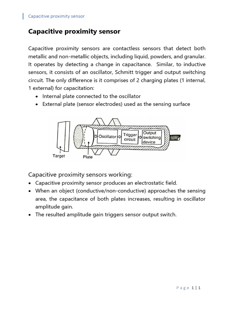Capacitive Proximity Sensor | PDF