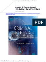 Full Download Criminal Behavior A Psychological Approach 11th Edition Bartol Test Bank