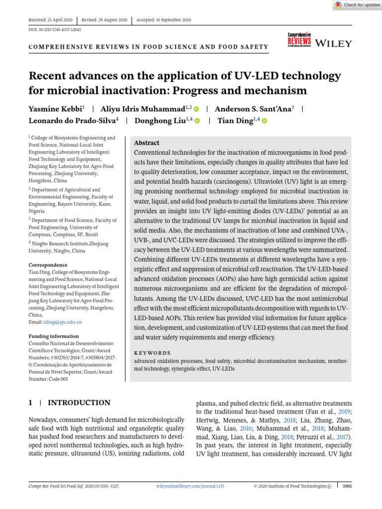 UV LED Review | PDF | Ultraviolet | Light Emitting Diode