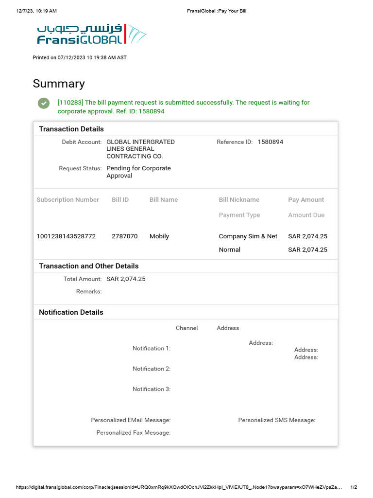 Mobily Bill Payment Instructions | PDF