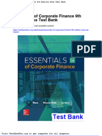 Full Download Essentials of Corporate Finance 9th Edition Ross Test Bank