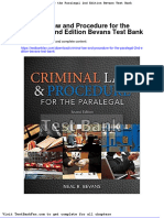 Full Download Criminal Law and Procedure For The Paralegal 2nd Edition Bevans Test Bank
