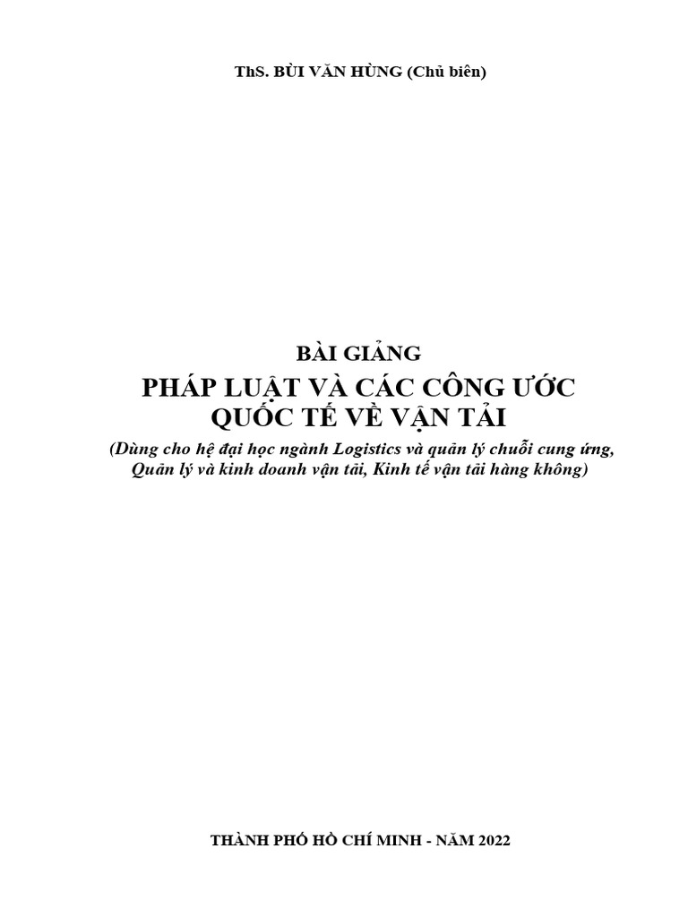 BG Phap Luat Va Cac Cong Uoc Quoc Te Ve Van Tai 20 - 230710 - 154649 | PDF