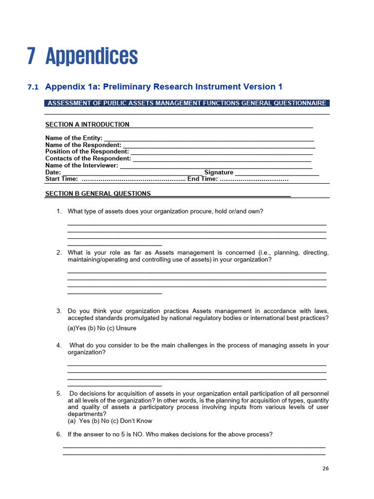 Assessment of PAM Functions General Questionnaire PDF