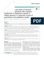 How To Explore The Needs of Informal Caregivers of Individuals With Cognitive Impairment in Alzheimer's Disease or Related Diseases