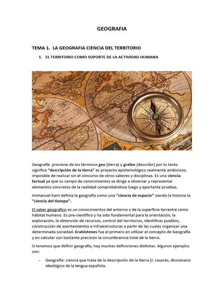 Tema 1 Geografia | PDF | Geografía | Sistema de información geográfica