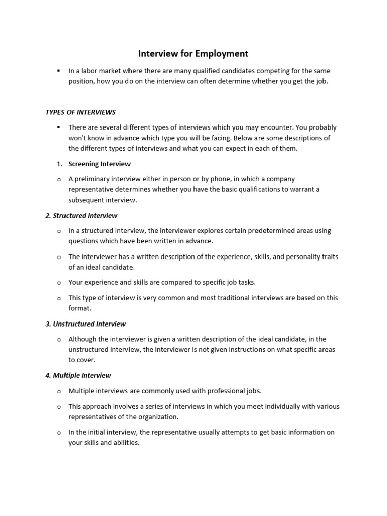 Understanding Preliminary Interviews | PDF | Salary | Employment