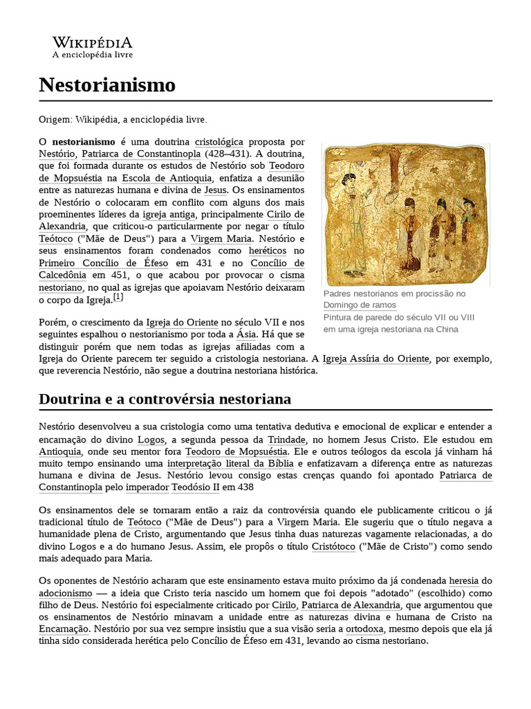 Nestorianismo | PDF | Cristianismo antigo | Cristianismo oriental
