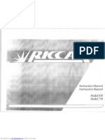 Riccar 650 Sewing Machine Instruction Manual