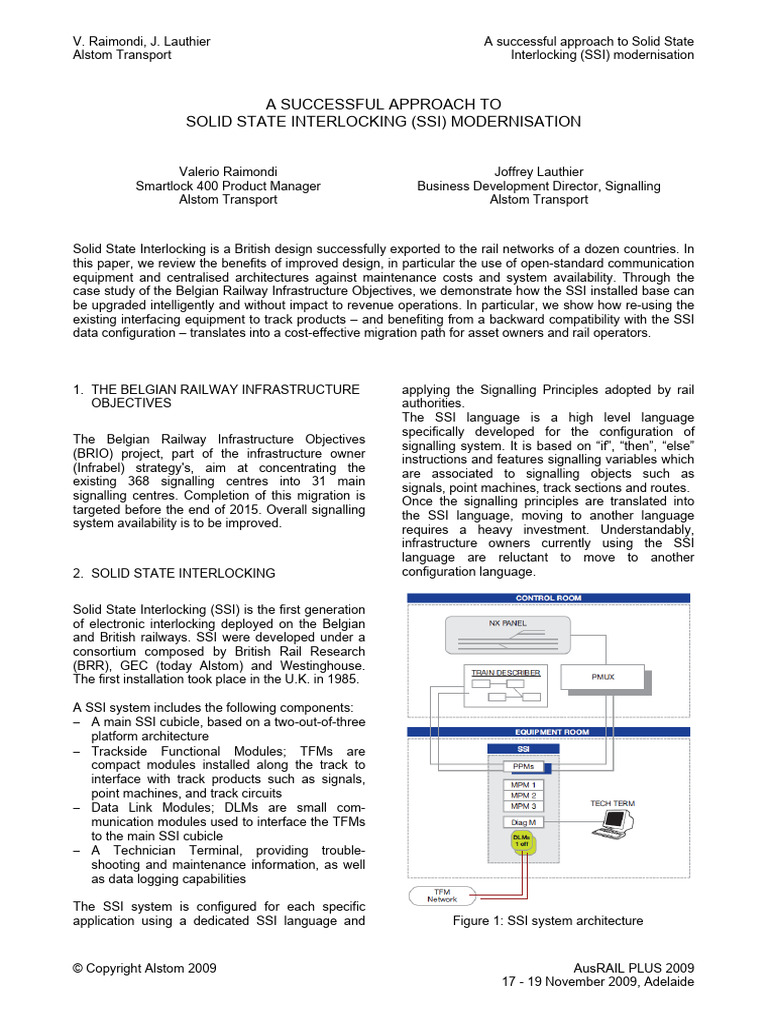 Solid State Interlocking Modernisation PDF Computer Engineering