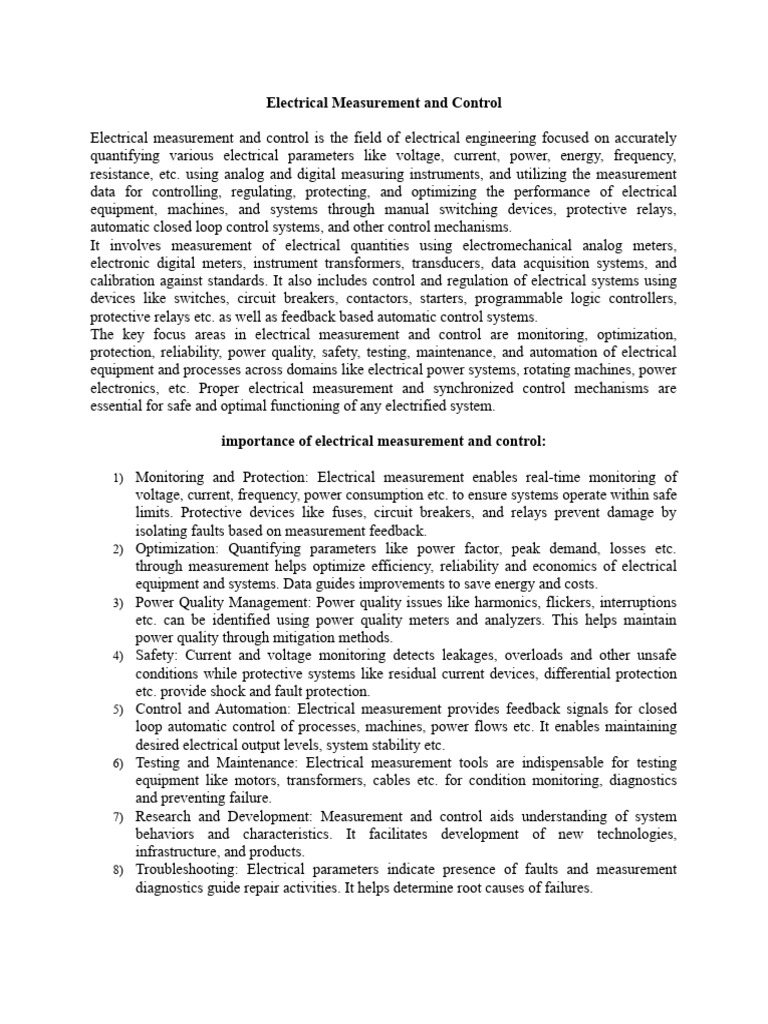Measurement And Control Pdf