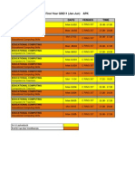 Time Table First Years 2011 January - June