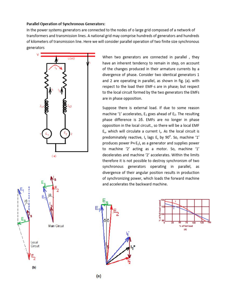 7. Parallel Operation of Synchronous Generator PDF Electric