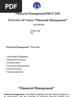 Lecture 1 I Overview of Financial Management I Financial Management I Syeda Arooj Naz