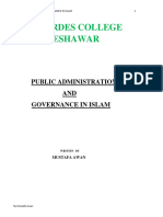 PUBLIC ADMINISTRATION GOVERNANCE IN ISLAM by Mustafa Awan