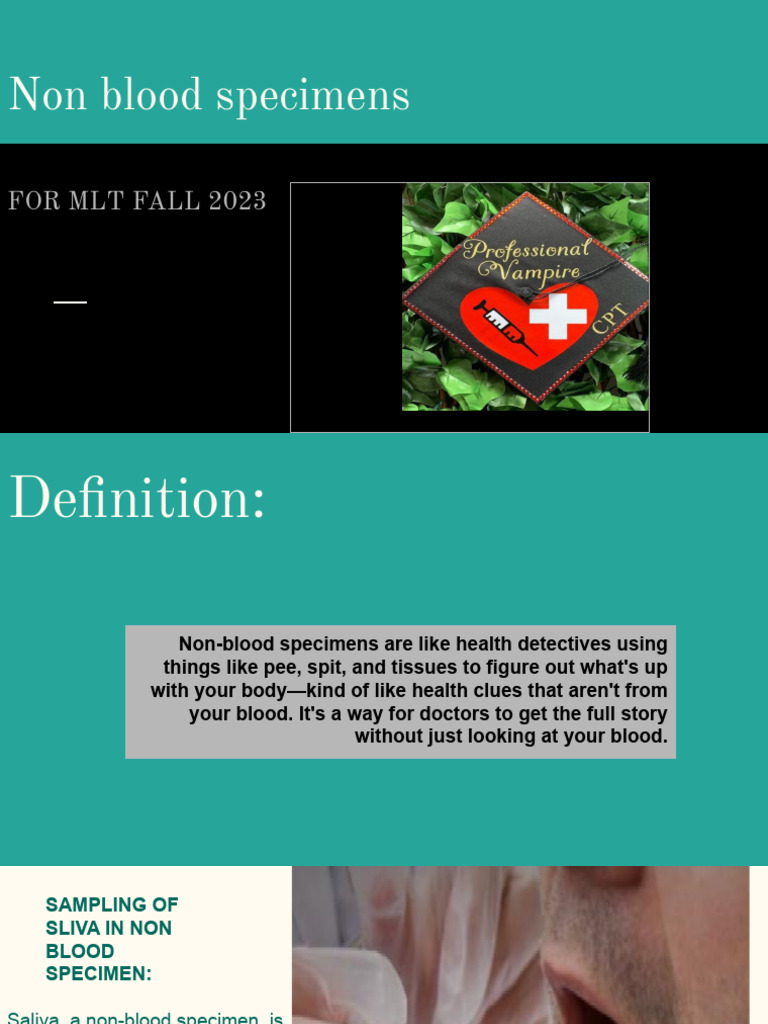 Non Blood Specimen Presentation PDF Biopsy Breathing