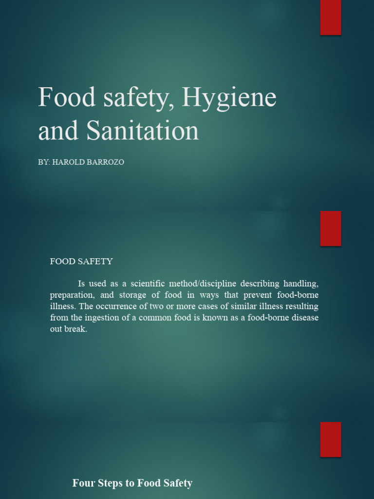 Food Safety Hygiene And Sanitation Pdf