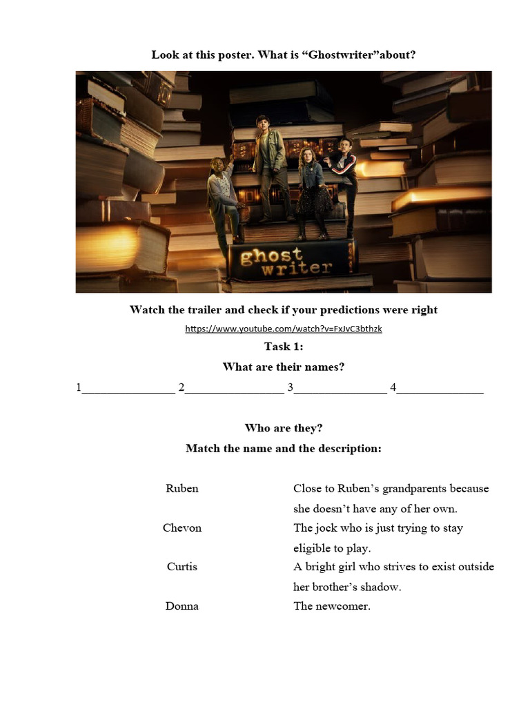 Ghostwriter 1 Pdf Food And Drink