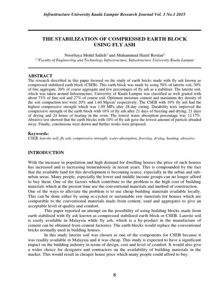 b5 2.the Stabilization of Compressed Earth Block PDF