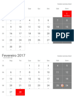 Calendário PDF 12 Pages Brasil Feriados Nacionais Sample 1567527430