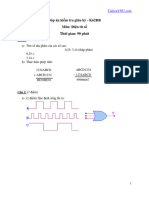 Đáp án Điện tử số (K62 ĐB) giữa kỳ 2 năm học 2018-2019 - UET