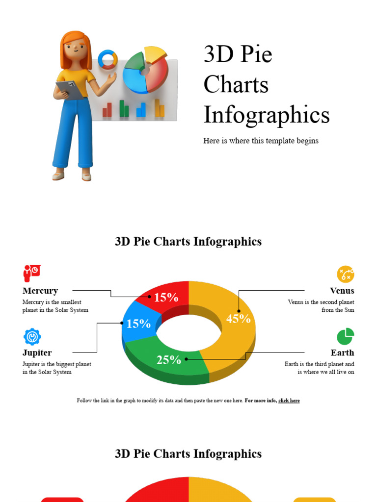 3D Pie Chart Infographics Guide PDF Planets Solar System