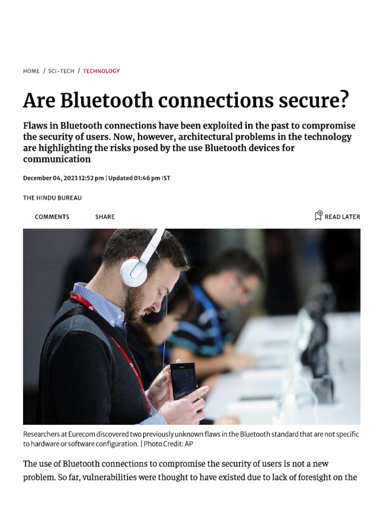 Are Bluetooth connections secure PDF