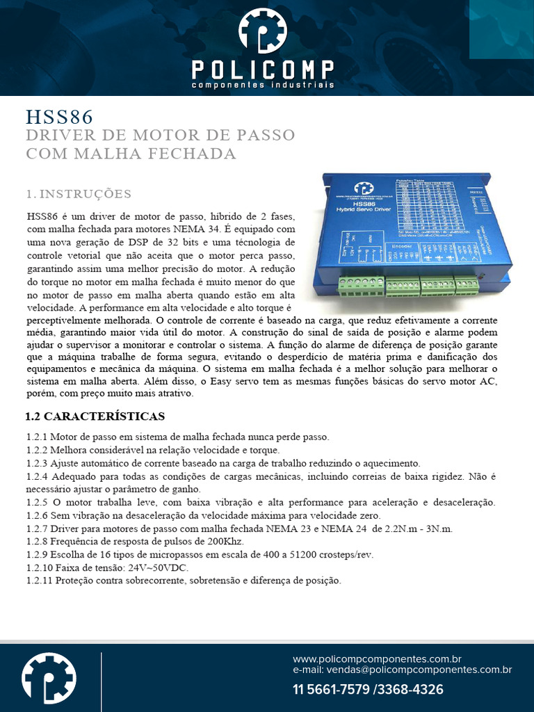 Driver HSS86 para Motores de Passo | PDF | Motores | Oscilação